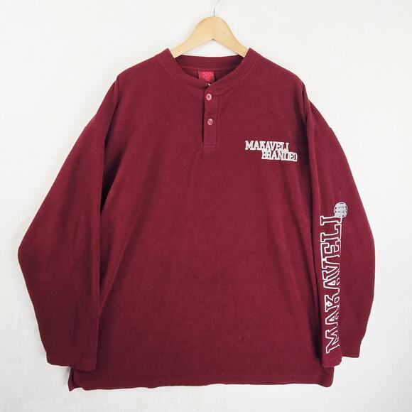 Makaveli Branded Henley Sweatshirt Mens XXL Vintage Tupac Embroidered Pullover - Picture 2 of 12